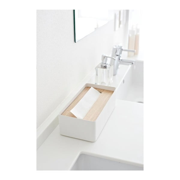 Vassoio porta tovaglioli Tsu bianco Rin - YAMAZAKI-image-1