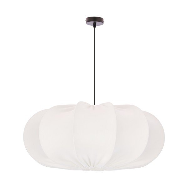 Lampadario bianco con paralume in tessuto ø 52 cm Cafee – Candellux Lighting-image-4
