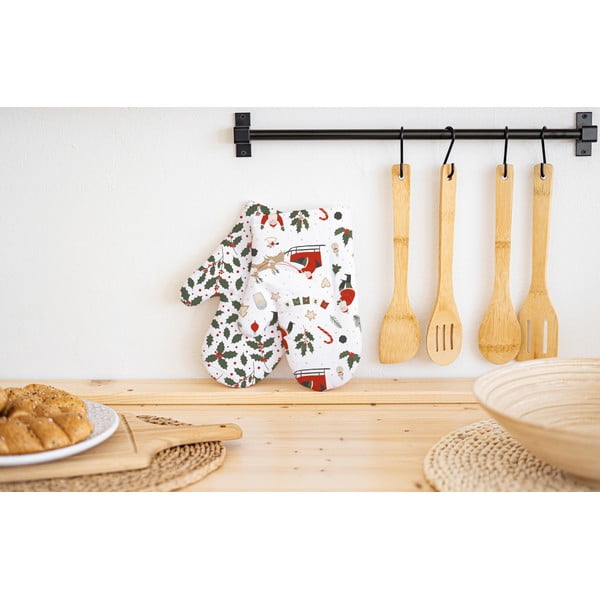 Presine in set in cotone a tema Natale 2 pz Happy Santa – Butter Kings-image-1