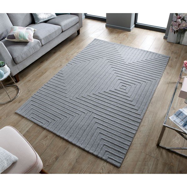 Tappeto in lana grigio 160x230 cm Estela - Flair Rugs-image-4