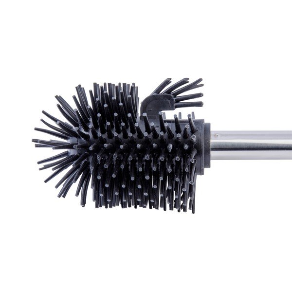 Scopino di ricambio nero con manico in acciaio inox - Wenko-image-1