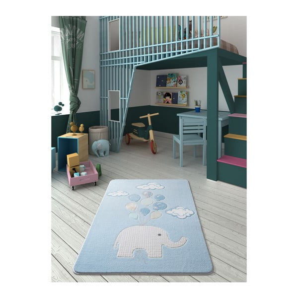 Tappeto per bambini azzurro Confetti Sweet Elephant, 100 x 150 cm - Unknown