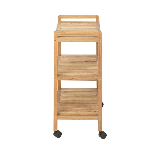Scaffale da bagno in legno di noce con tre ripiani e ruote 65x72cm Norway - Wenko-image-3