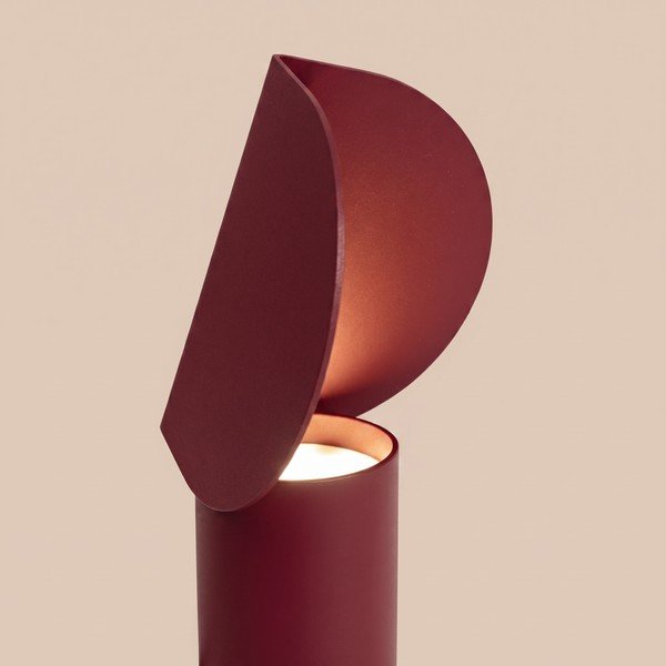 Lampada da tavolo LED burgundy in alluminio (altezza totale 15 cm) BISCUIT – Thoro-image-3
