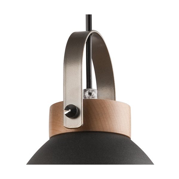 Lampadario nero con paralume in metallo ø 37 cm Danielle – LAMKUR-image-4