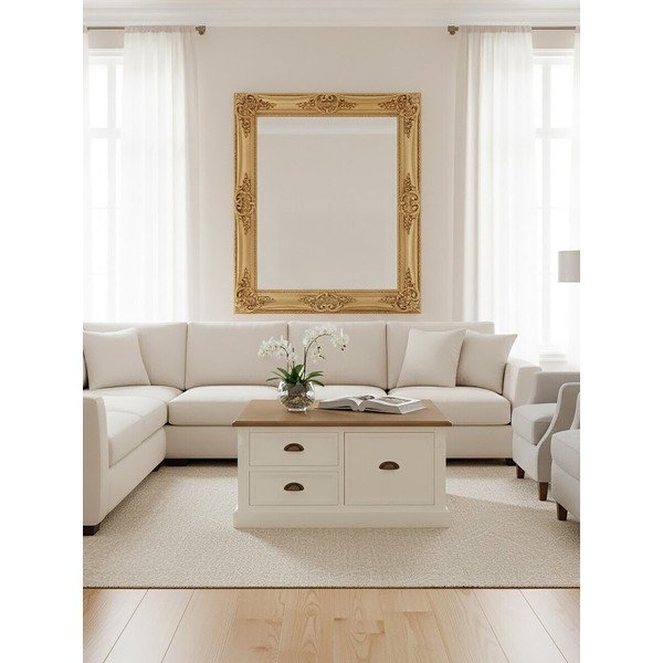 Tavolino da salotto bianco con effetto abete 90x90 cm Hardwick – Premier Housewares-image-3