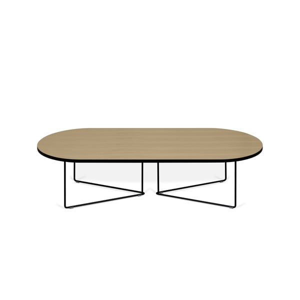 Tavolino con piano in rovere 136x60 cm Oval - TemaHome