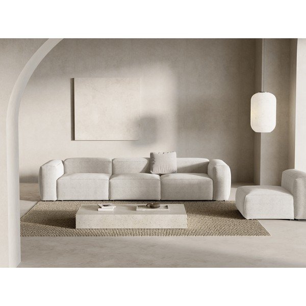 Divano beige con rivestimento in velluto a coste 364 cm Bergamo – Cosmopolitan Design-image-1
