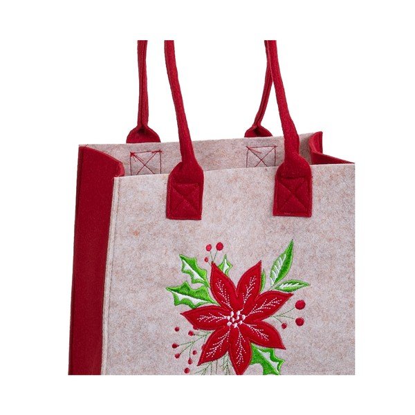 Sacchetto regalo a tema Natale 23x12 cm Poinsettia – Casa Selección-image-1