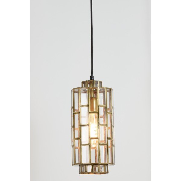 Lampadario color bronzo con paralume in vetro Søstrene – Light & Living-image-3