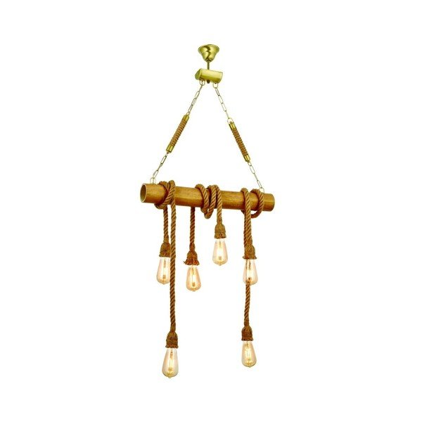 Lampada a sospensione in carpino Bambu 6lı - Beacon