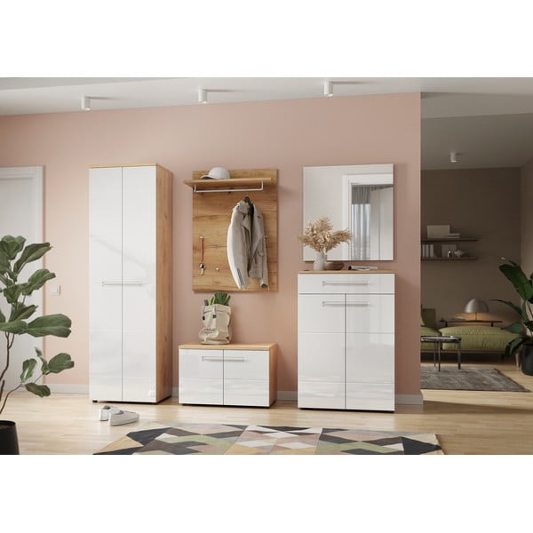 Armadio bianco naturale in rovere 60x198 cm Aledo - Germania-image-4