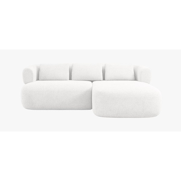 Divano angolare avorio (con penisola a destra/con chaise lounge) con rivestimento in bouclé Jenny – Micadoni -image-2