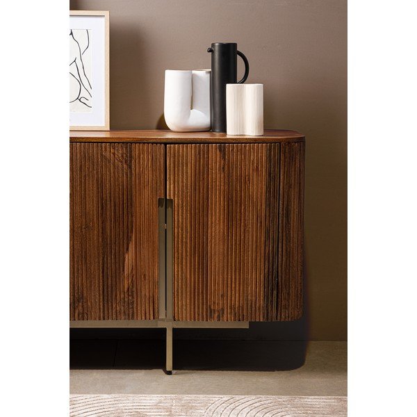 Credenza dorata/di colore naturale in mango massiccio 160x75x40 cm Vilas – Bizzotto-image-4