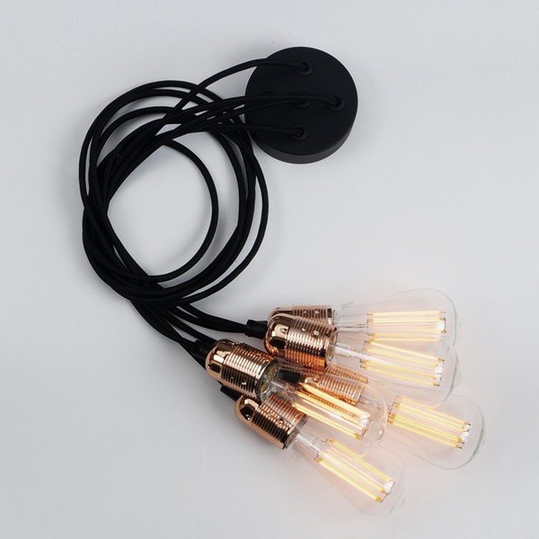 Lampada a sospensione nero/arancio con paralume in metallo ø 4 cm Uno - Sotto Luce-image-4