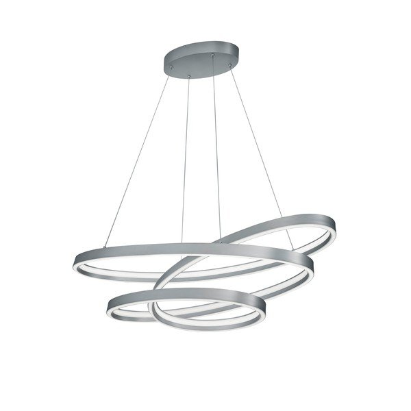 Apparecchio a sospensione LED grigio con controllo vocale/app mobile con paralume in metallo Ciola - CINQUE-image-2