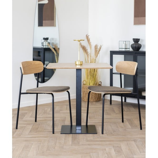 Sedia da pranzo nera/marrone con effetto frassino impilabile Estepona – House Nordic-image-1