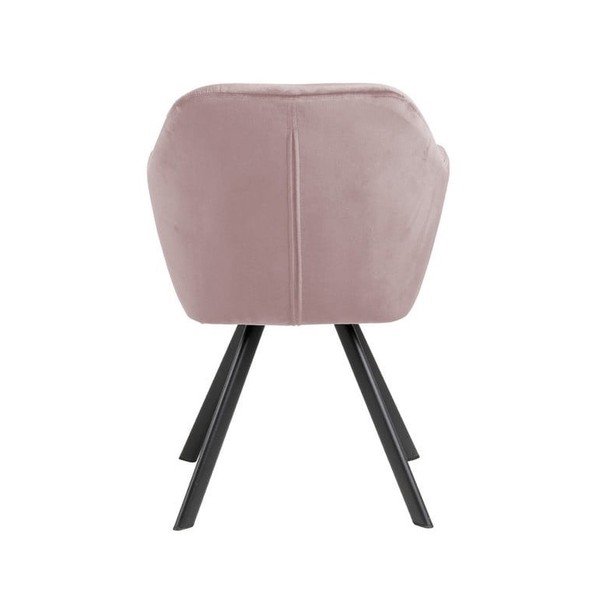 Sedia da pranzo rosa chiaro in imbottito con braccioli Lola – Actona-image-2