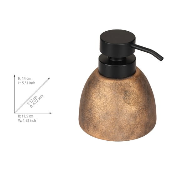 Dispenser per sapone color bronzo in ceramica 300 ml Tremea – Wenko-image-3