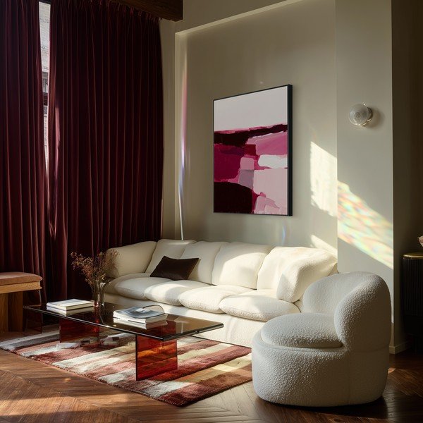 Dipinto stampato con cornice inclusa/dipinto su tela 70x100 cm Berry Blocks – Styler-image-3