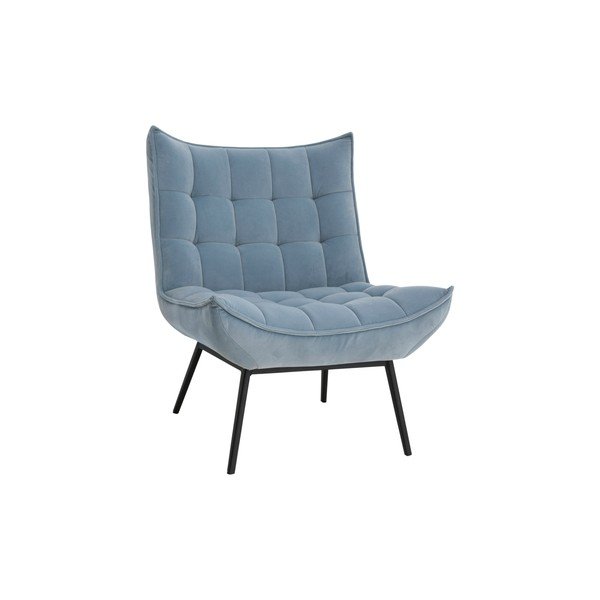Poltrona azzurra con rivestimento in velluto Legend – Ellos Home
