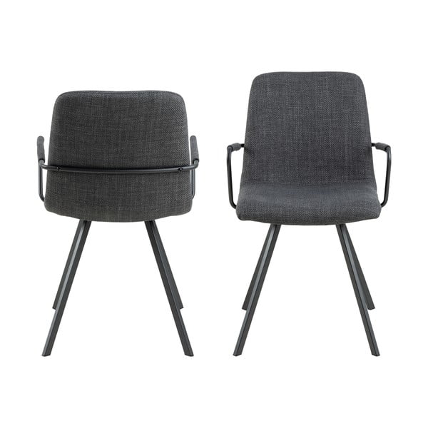 Sedie da pranzo grigio scuro in set di 2 Selina - Actona-image-3