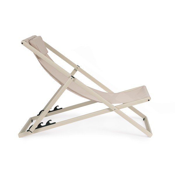 Sdraio da giardino beige in metallo regolabile/pieghevole Taylor – Bizzotto-image-3