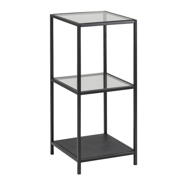 Scaffale nero in vetro 35x83 cm Seaford - Actona-image-1