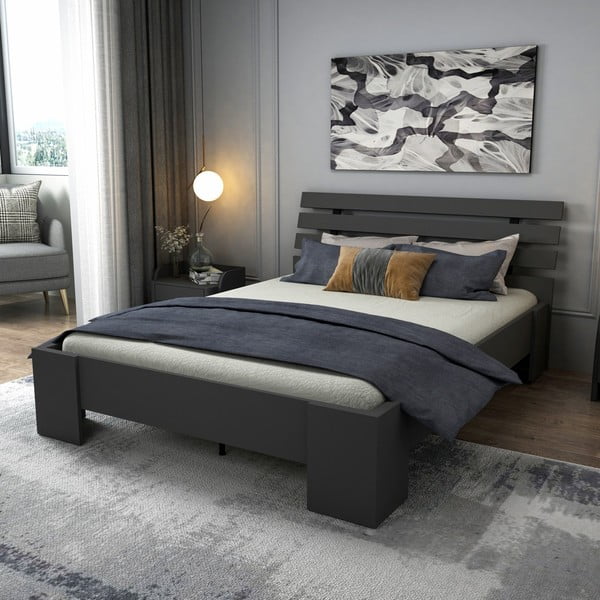 Letto matrimoniale nero 140x190 cm Kutay - Kalune Design-image-1