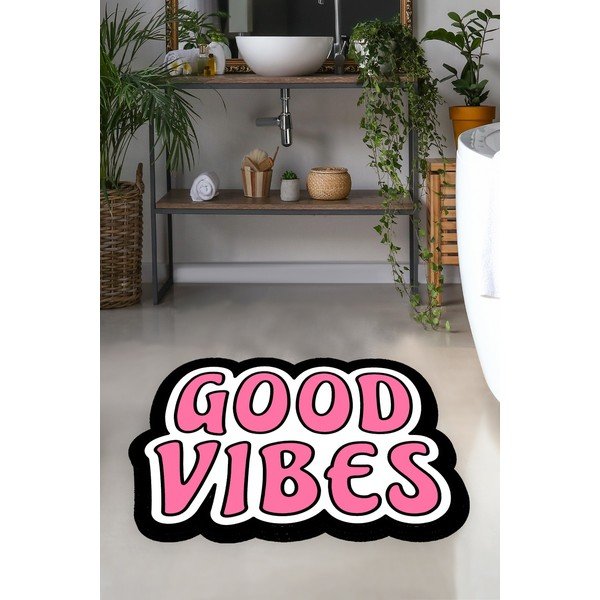 Tappetino da bagno rosa 60x100 cm Powder - Foutastic
