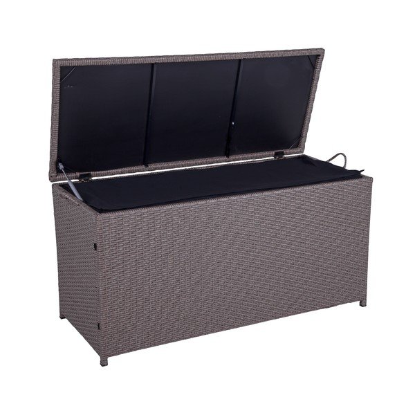 Panca da giardino con contenitore marrone Patras - Garden Pleasure-image-1