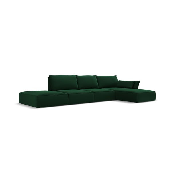 Divano angolare verde scuro (con penisola a destra/con chaise lounge) con rivestimento in velluto Vanda – Mazzini Sofas-image-2