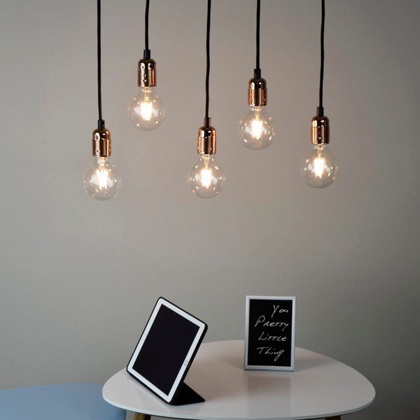 Lampada a sospensione nero/arancio con paralume in metallo ø 4 cm Uno - Sotto Luce-image-1