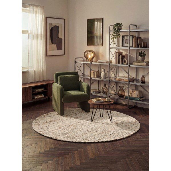 Tappeto rotondo beige in lana tessuto a mano ø 200 cm Bexley Woolwich – Ted Baker-image-1