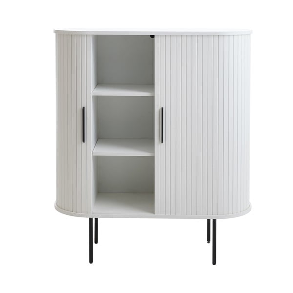 Armadietto bianco con ante scorrevoli 100x118x40 cm Nola – Unique Furniture-image-3