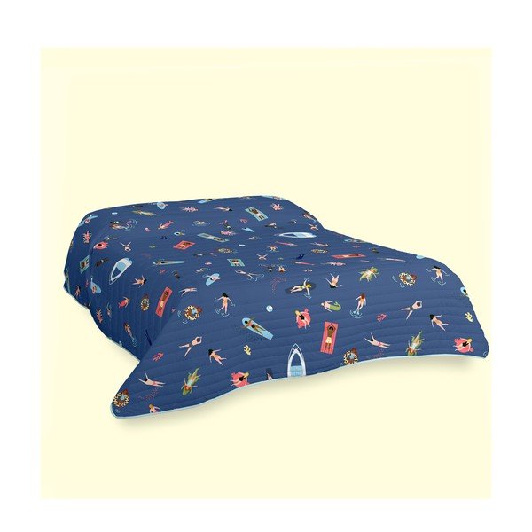 Copriletto trapuntato blu 180x260 cm Sea party - Aware-image-1