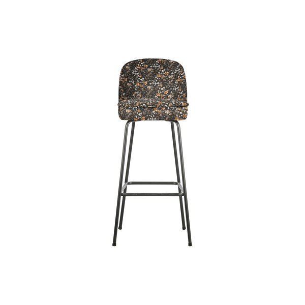 Sgabello da bar nero con motivo floreale Fiore, altezza 79 cm Vogue - BePureHome