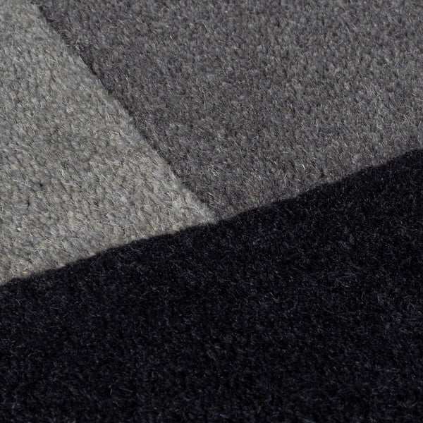 Tappeto nero e grigio in lana tessuto a mano 150x240 cm Collage Monochrome – Flair Rugs-image-3