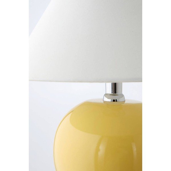 Lampada da tavolo gialla/color crema in ceramica (altezza totale 29 cm) Karamell – Jotex-image-3