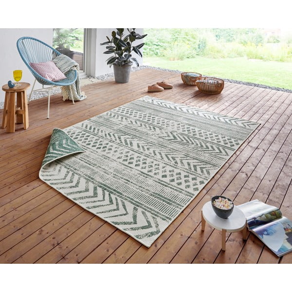 Tappeto da esterno verde e crema , 200 x 290 cm Biri - NORTHRUGS-image-1