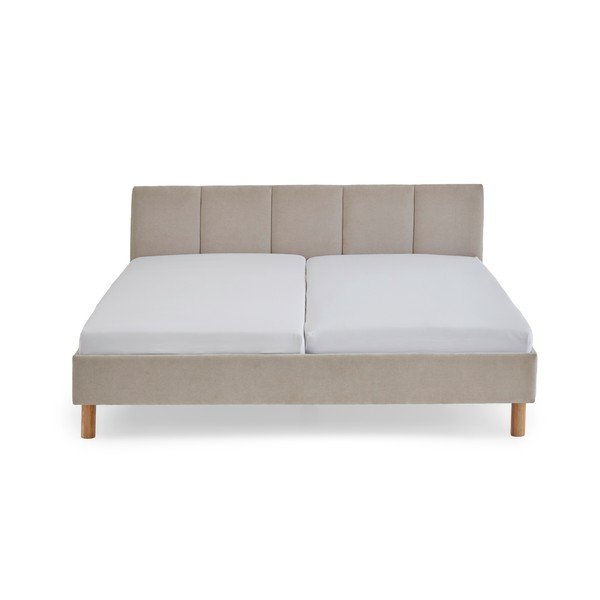 Letto matrimoniale imbottito beige rete non inclusa 180x200 cm Joker – Meise Möbel-image-3