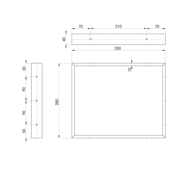 Supporto per piano nero in acciaio 35x4 cm – Sapho-image-1