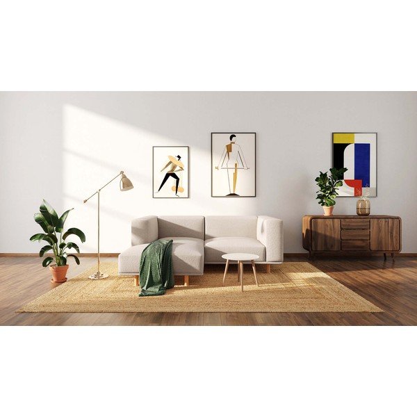 Divano angolare beige in tessuto bouclé (angolo sinistro) Kukumo - Ame Yens-image-3