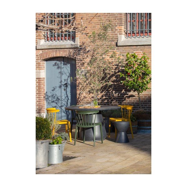 Sgabello grigio antracite adatto all'esterno , ø 35 cm Dover - WOOOD-image-1