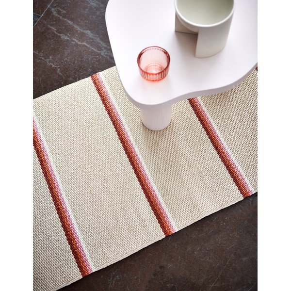 Passatoia da interno/esterno color mattone/color crema 70x180 cm Olle Brick Cream – Pappelina-image-1