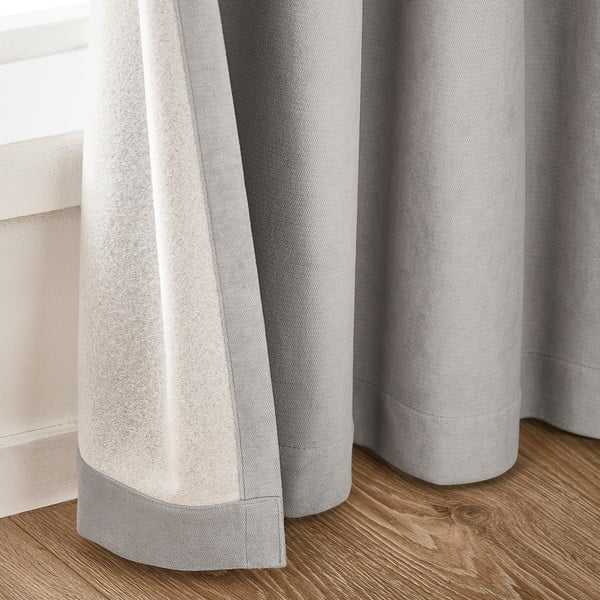 Tende in set oscuranti grigie in velluto 2 pz 117x137 cm Wilson – Catherine Lansfield-image-2