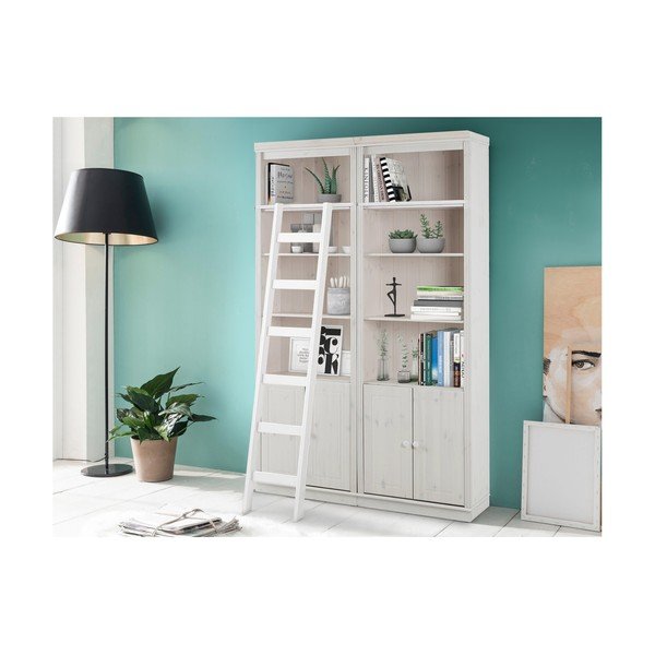 Libreria in legno di pino bianco 148x223 cm Anita - Støraa-image-1