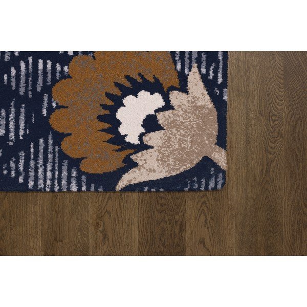 Tappeto in lana blu scuro 133x190 cm Chintz - Agnella-image-2