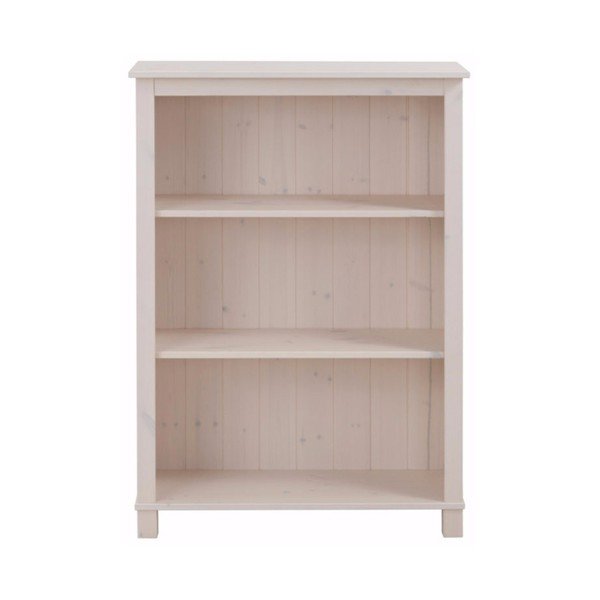 Libreria bassa bianca in legno di pino massiccio Pinto - Støraa
