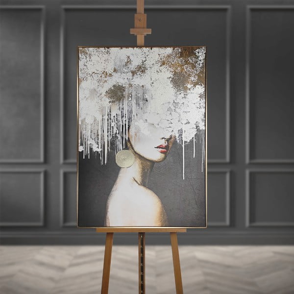 Quadro con elementi dipinti a mano 70x100 cm Mary – Styler-image-2
